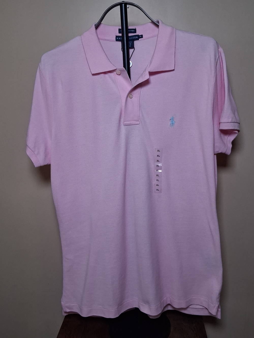 Ralph Lauren Men’s NWT Pink Skinny Polo; Size XL
